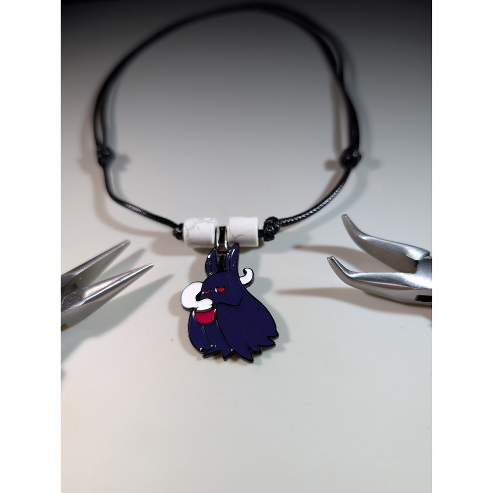 Mothman Drinking Coffee Enamel Pin Necklace Adjustable Cord Cryptid‎